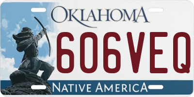 OK license plate 606VEQ