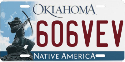 OK license plate 606VEV