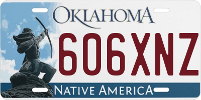 OK license plate 606XNZ
