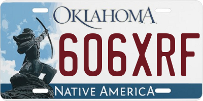 OK license plate 606XRF