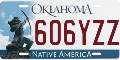 OK license plate 606YZZ