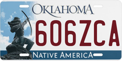 OK license plate 606ZCA