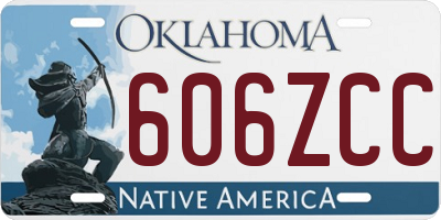 OK license plate 606ZCC