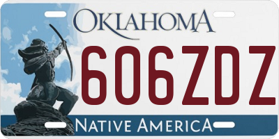 OK license plate 606ZDZ