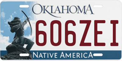 OK license plate 606ZEI
