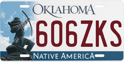OK license plate 606ZKS