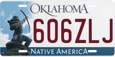 OK license plate 606ZLJ