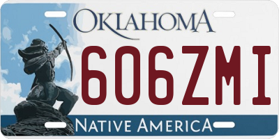 OK license plate 606ZMI