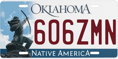 OK license plate 606ZMN