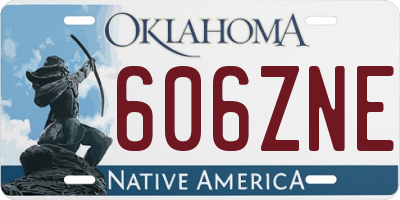 OK license plate 606ZNE
