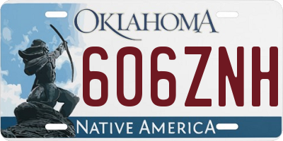OK license plate 606ZNH