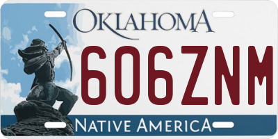 OK license plate 606ZNM