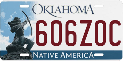 OK license plate 606ZOC