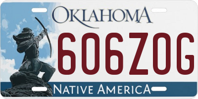 OK license plate 606ZOG