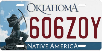OK license plate 606ZOY