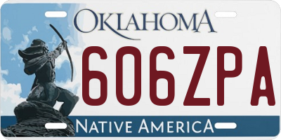 OK license plate 606ZPA