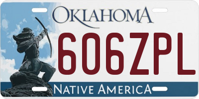 OK license plate 606ZPL