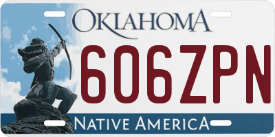 OK license plate 606ZPN