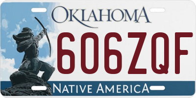 OK license plate 606ZQF