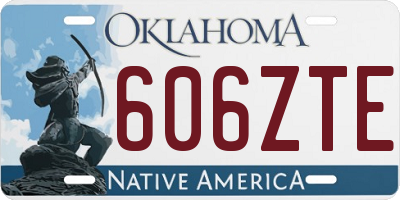 OK license plate 606ZTE