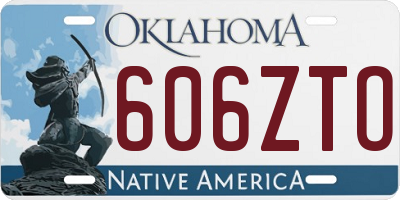 OK license plate 606ZTO