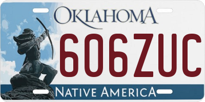 OK license plate 606ZUC