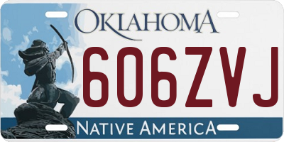 OK license plate 606ZVJ