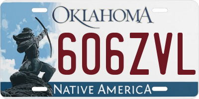OK license plate 606ZVL