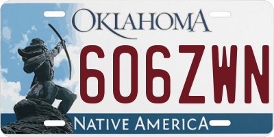 OK license plate 606ZWN