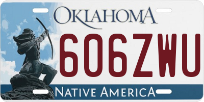 OK license plate 606ZWU