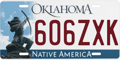 OK license plate 606ZXK