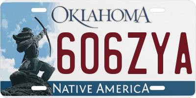 OK license plate 606ZYA