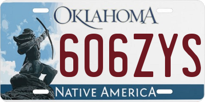 OK license plate 606ZYS