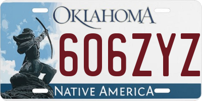 OK license plate 606ZYZ