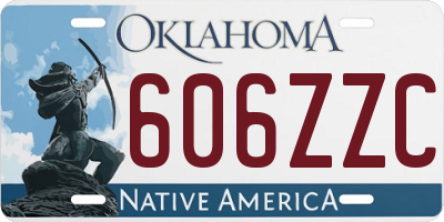 OK license plate 606ZZC