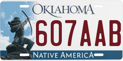 OK license plate 607AAB