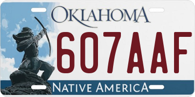 OK license plate 607AAF