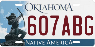 OK license plate 607ABG