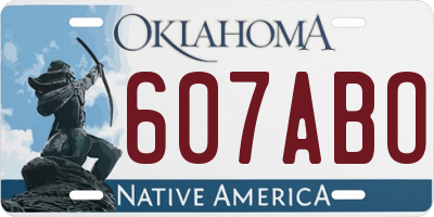 OK license plate 607ABO