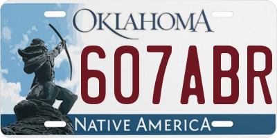 OK license plate 607ABR