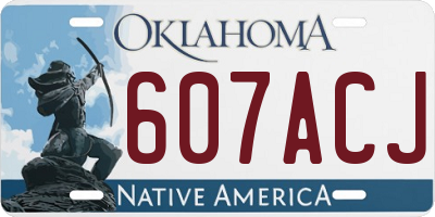 OK license plate 607ACJ