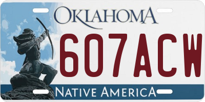 OK license plate 607ACW