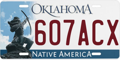 OK license plate 607ACX