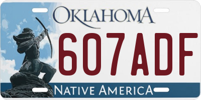 OK license plate 607ADF