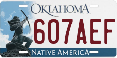 OK license plate 607AEF