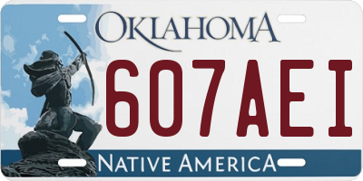 OK license plate 607AEI