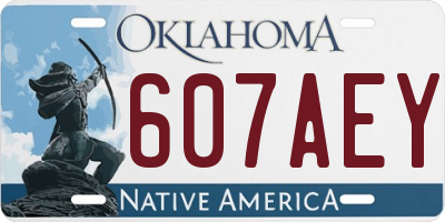 OK license plate 607AEY