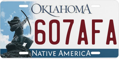 OK license plate 607AFA