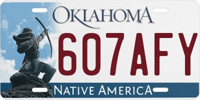 OK license plate 607AFY