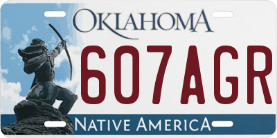OK license plate 607AGR
